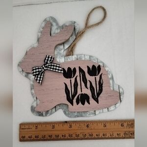 Pink Wooden Bunny Wall Decor Chalk Couture